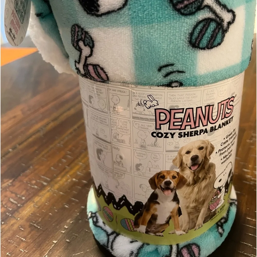 Snoopy Easter Cozy Pet Sherpa Blanket for Dogs 40x50in.